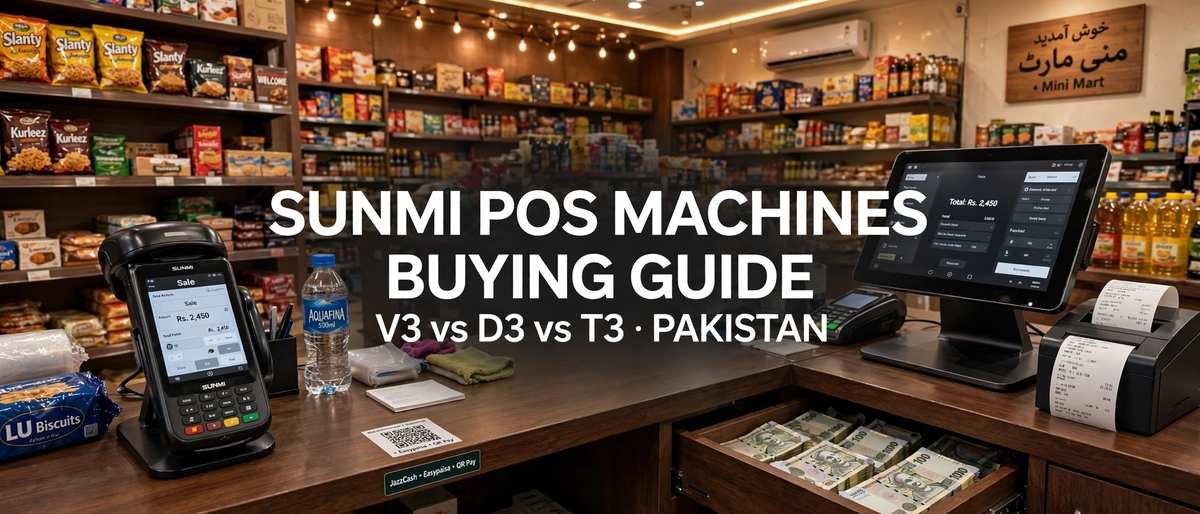 SUNMI POS Machines Buying Guide in Pakistan (V3 vs D3 vs T3 Comparison)
